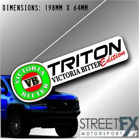 VB Victoria Bitter Beer Triton Sticker Decal 4x4 4WD Caravan Trade Aussie