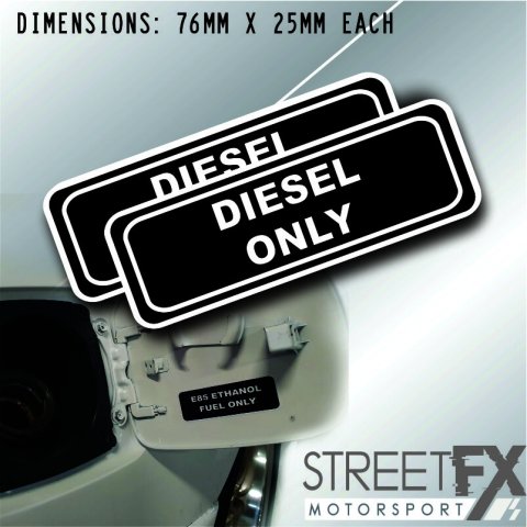 Diesel Fuel Only Sticker Decal 4x4 4WD Camping Caravan Trade Truck Aussie