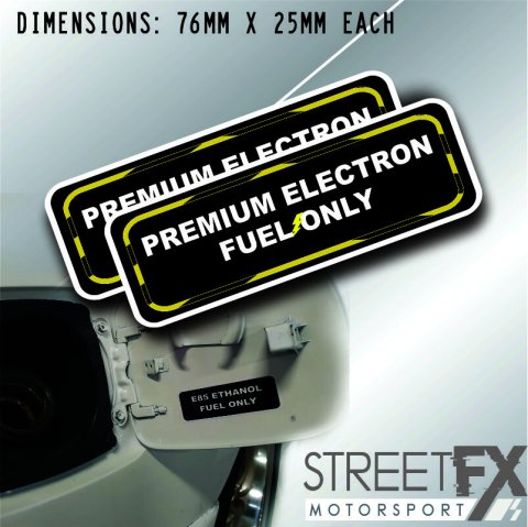 Premium Electron Only Sticker Gas Diesel Petrol Fuel Warning Label Rental 4x4