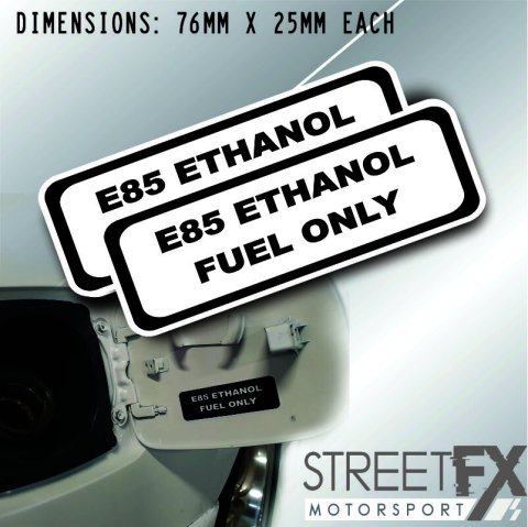 E85 Ethanol Only Brushed Sticker Gas Diesel Petrol Fuel Warning Label Car Rental