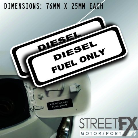 Diesel Fuel Only Brushed Sticker Decal 4x4 4WD Camping Caravan Trade Aussie