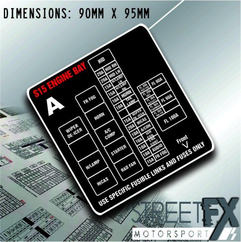 S15 Engine Bay Fusebox Sticker Translation Wiring Fuse English For Nissan