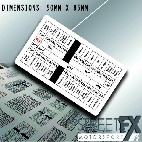 R33 Fusebox Sticker Translation Wiring Fuse English Vinyl For Nissan