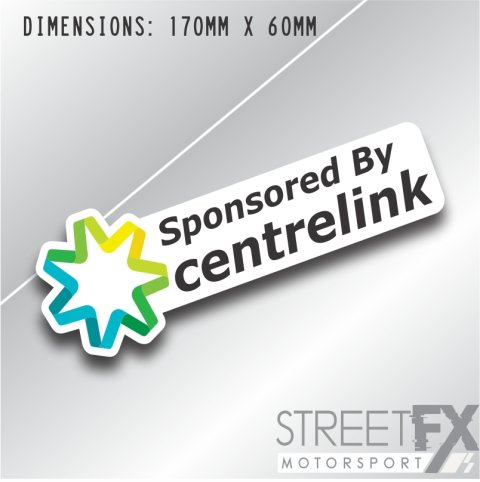 Sponsored By Centrelink Sticker Funny Humour Car  Truck Ute  4x4 Pop Culture