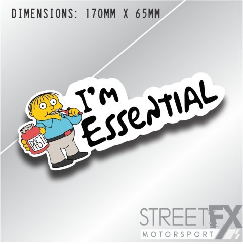 I'm Essential Simpsons Sticker Funny Humour Car  Truck Ute  4x4 Pop Culture