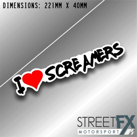 I Love Screamers Sticker Funny Humour Car  Ute  4x4 Pop Culture Aussie Graphic