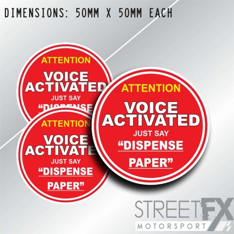 Motion Activated Dispense Paper Sticker Funny Humour Car  Ute 4x4 Pop Culture