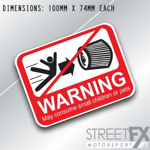 Warning Pod Filter May Consume Sticker bumper window jdm car ute aussie