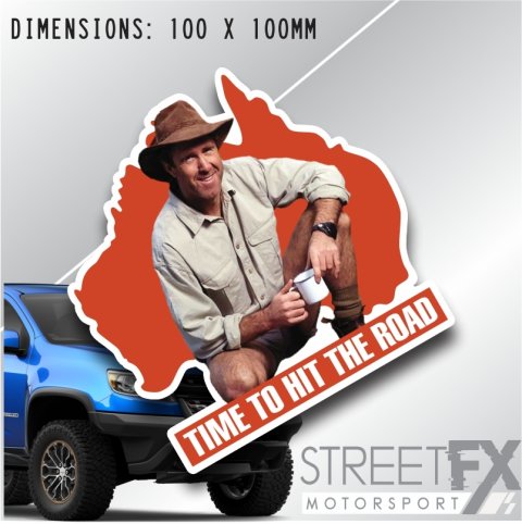 Time to Hit the Road Aussie Map Sticker Decal 4x4 4WD Camping