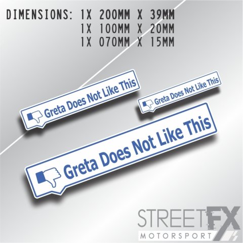 Greta Does Not Like This Pack Sticker Funny Culture Vinyl Meme Quirky Car  4x4