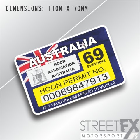Hoon Rego Label Permit 2042 Sticker Graphic bumper window jdm car ute aussie
