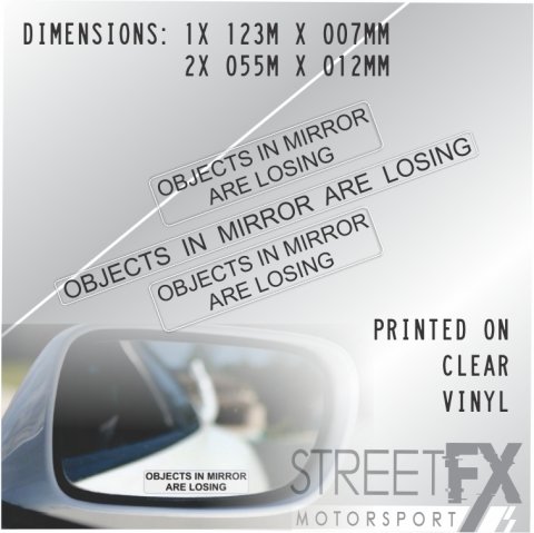 Objects in the Mirror are Losing Sticker bumper window jdm car ute aussie