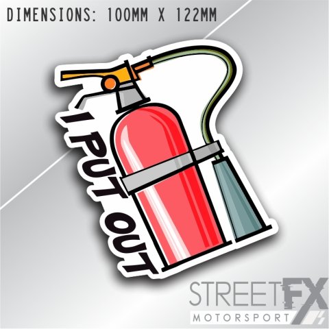 I put out Sticker Decal Fire Extinguisher Hazard Safety Car 4x4 Bumper Window
