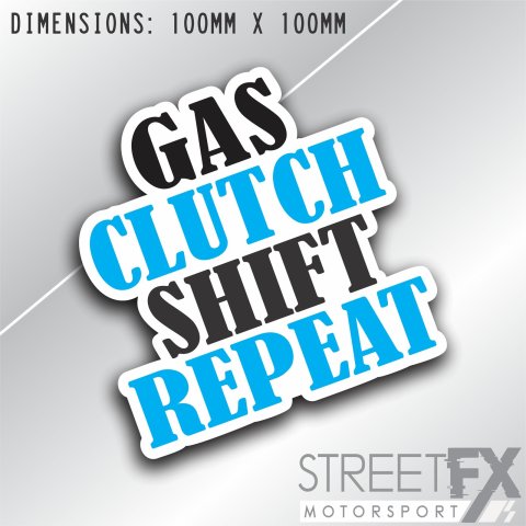 Gas Clutch Shift Repeat Sticker decal window bumper car window drift race manaul