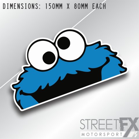 PEEPING COOKIE MONSTER Sticker Decal Drift JDM Car Wall Window Funny Culture