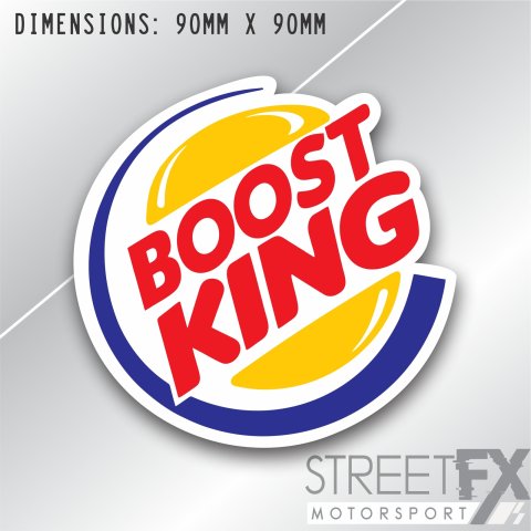 Boost King Funny Bumper Sticker Defcal meme Burger food window laptop
