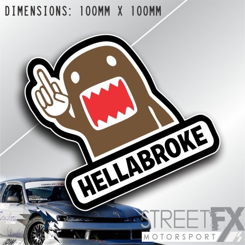 Hellabroke Domo Sticker Decal Bumper Car Window Laptop JDM Turbo Funny