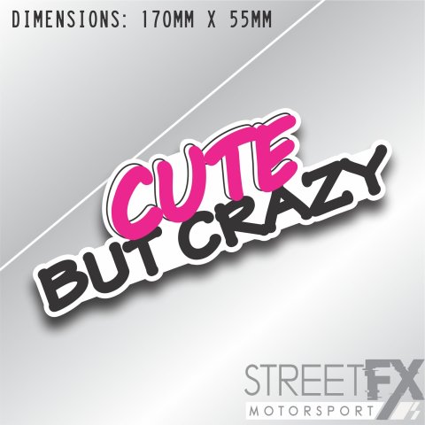 Cute but Crazy Sticker Decal Girl Funny Car Bumper Window 4x4 Tubro Sexy