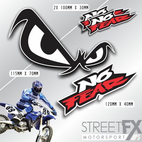 No Fear 4 Pack Sticker Decal Eyes Car Auto Motorcycle JDM Racing Bumper D45
