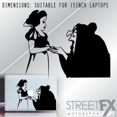 Snowwhite sticker stencil decal apple comic cartoon laptop comptuer culture