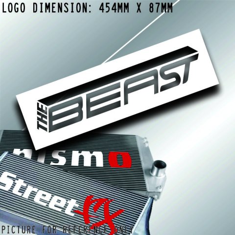The Beast Intercooler cooler front mount stencil Sticker Decal car drift race