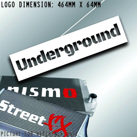 Underground Intercooler cooler front mount stencil Sticker Decal car jdm drift