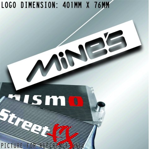 Mines Intercooler cooler front mount stencil Sticker Decal car jdm drift race
