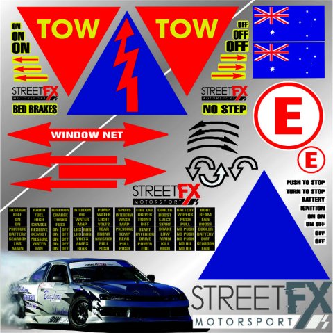 CAMS Approved MEGA Sticker Complete Rally Drift Motorsport Racing Track Racing