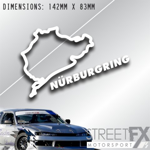 NURBURGRING WHITE Sticker Decal N?rburgring Car Turbo Race Rally Drift JDM Euro