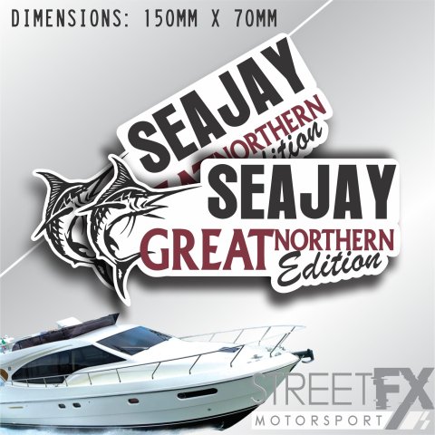 Great Northern Edition SEAJAY 150mm Sticker Decal 4x4 Camping Caravan Trade