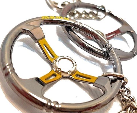 Racing Car Steering Wheel Keyring - Momo