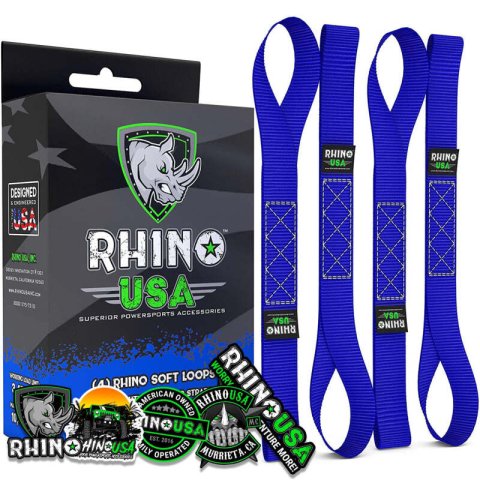 Rhino USA Soft Loops Motorcycle Tie-Down Set 4-Pack Blue