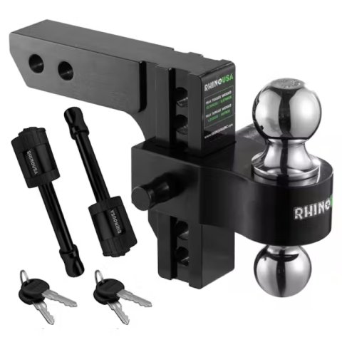 Rhino USA 6In Heavy Duty Drop Hitch - 2.5In (Black)