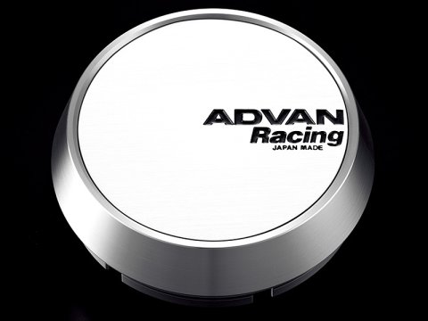 Advan 63mm Middle Center Cap - White/Silver Alumite