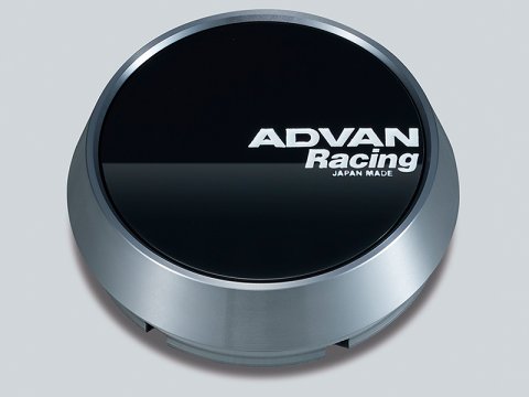 Advan 73mm Middle Height Center Cap- Gloss Black /Hyper Ring+White Letters