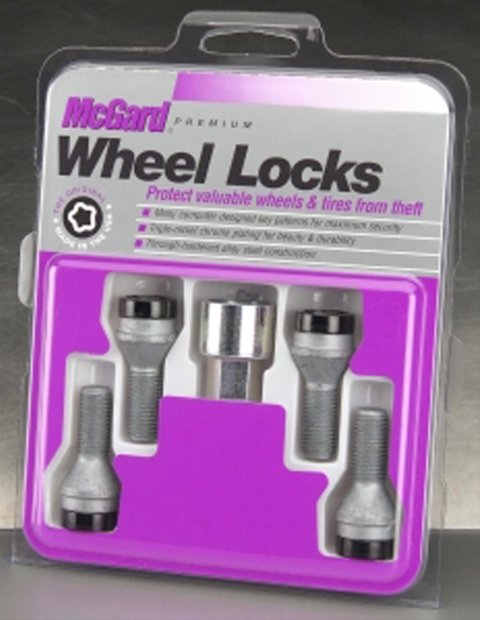 McGard Wheel Lock Bolt Set - 4pk. (Cone Seat) M12X1.25 / 19mm Hex / 25.6mm Shank Length - Black