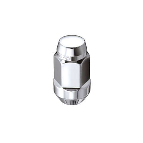 McGard Hex Lug Nut (Cone Seat Bulge Style) M14X1.5 / 22mm Hex / 1.635in. Length (4-Pack) - Chrome