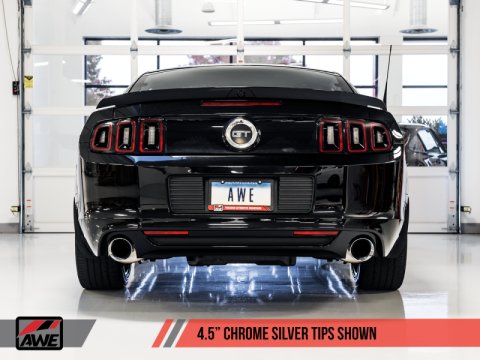 AWE Tuning S197 Mustang GT Axle-Back Exhaust - Track Edition (Chrome Silver Tips)