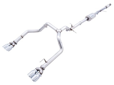 AWE Tuning 4th Gen GM 1500 5.3L 0FG Cat-Back Split Rear Exit (w/ Bumper Cutouts) - Quad Chrome Tips