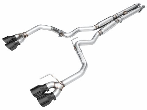 AWE 2024 Ford Mustang Dark Horse S650 RWD Track Edition Cat-Back Exhaust w/ Quad Diamond Black Tips
