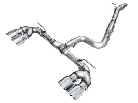 AWE Tuning MK8 Volkswagen Golf R 3in Track Edition Quad Exhaust - Chrome Silver Tips