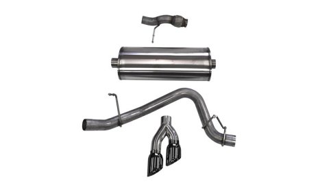 Corsa 2015-2020 Chevy Tahoe/GMC Yukon Cat-Back Exhaust Sport 3in Single Side Twin Black 4in Tips