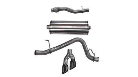 Corsa 2015-2020 GMC Yukon XL 1500 5.3L V8 3in Cat-Back Single Side Exit Twin 4in Black Tips