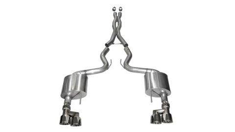 Corsa 2015-2017 Ford Mustang GT 5.0 3in Cat Back Exhaust Polish Quad Tips (Xtreme)