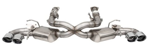 Corsa 2020-25 Corvette C8 3in Valved Cat-Back 4.5in Pol Quad Tips - Fits Factory Perf Exhaust w/ AFM