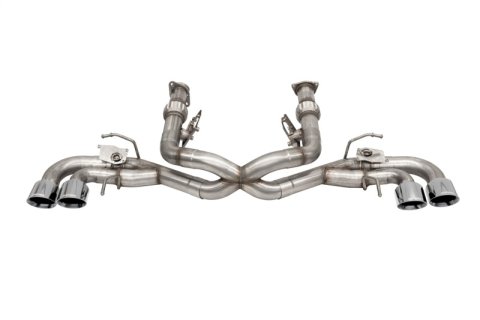 Corsa 2020-2025 Corvette C8 3in Valved Cat-Back 4.5in Pol Quad Tips - Fits Factory NPP Exhaust