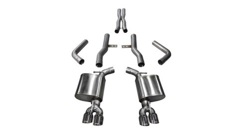Corsa 2015-2023 Dodge Challenger Hellcat Dual Rear Exit Extreme Exhaust w/ 3.5in Black Tips