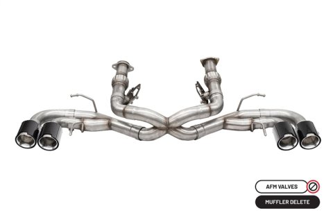 Corsa 2020-2025 Chevrolet Corvette C8 RWD 3in Track Cat-Back Delete Exhaust w/4.5in CF Polished Tips