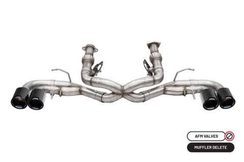 Corsa 2020-2025 Chevrolet Corvette C8 RWD 3in Track Cat-Back Delete Exhaust w/4.5in CF Black PVDTips