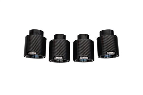 Corsa 20-25 Chevrolet Corvette C8 RWD 4.5in Carbon Fiber Black PVD Tip Kit (For Corsa Exhaust Only)